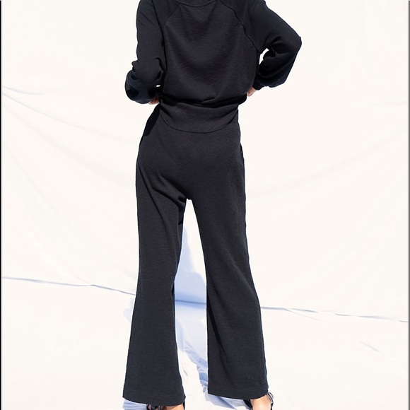 NEW FREE PEOPLE Black Knit 3pc Lounge Set Longline Cardigan, Sweater & Pants XS - Picture 4 of 13